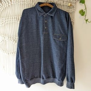 Vintage 90's Penmans Denim-style Polo Sweatshirt Oversized Large